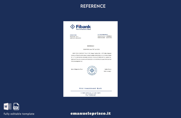 stile verificato Modello di riferimento della Bulgaria First Investment Bank